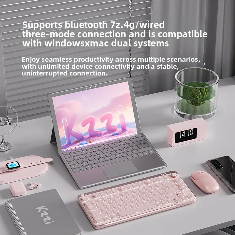 Kzzi I75 Youth Edition Mechanical Keyboard Wireless Tri-mode Low-Profile Slim for Office Use Long Battery Life Laptop Keyboard