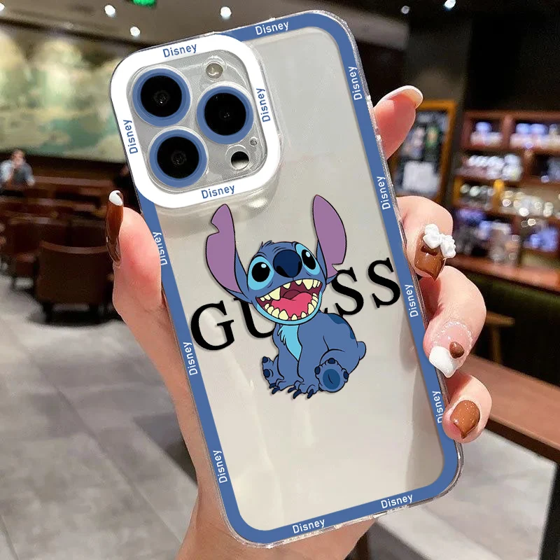 Cute Stitchs Couple Phone Case For iPhone 16 15 14 13 12 11 Mini Pro Max X XR XSMax 7 8 Plus SE20 Transparent Cover