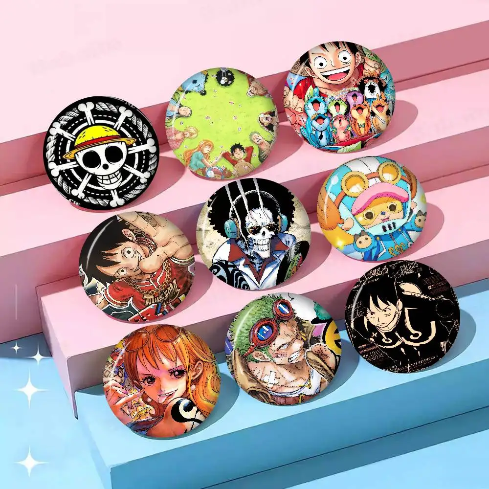 32/44/58MM Anpassbare Anstecknadeln Niedliche Lustige Kreative Abzeichen Schmuck Deko Geschenke für Freunde Anime O-O-ONES LOGO Cooles PIECE