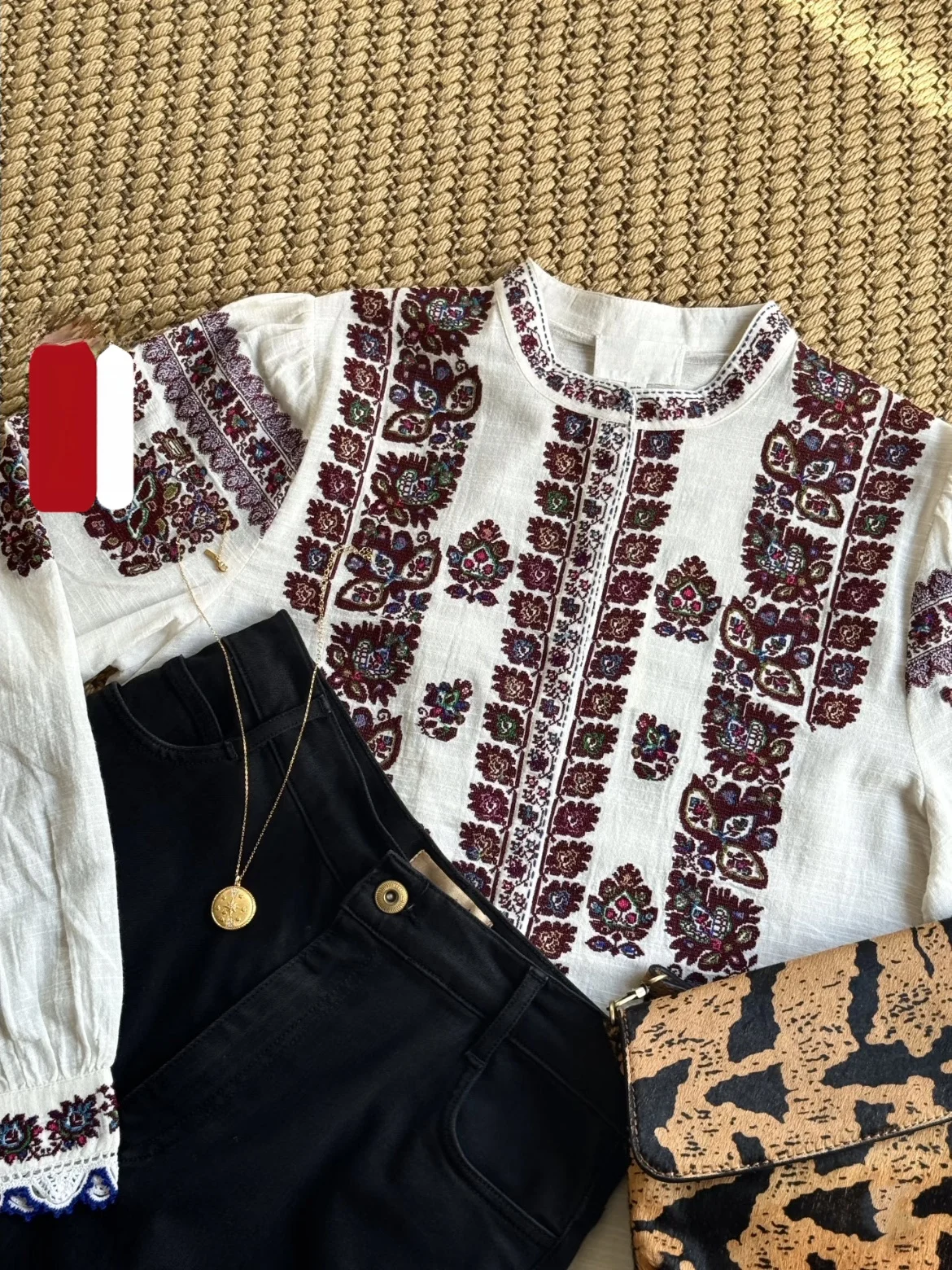 

Heidd Early Spring 2026 Ethnic Style Heavy Embroidery Flower Pattern Stand Collar Shirt Women's Cotton Long Sleeve Breathable