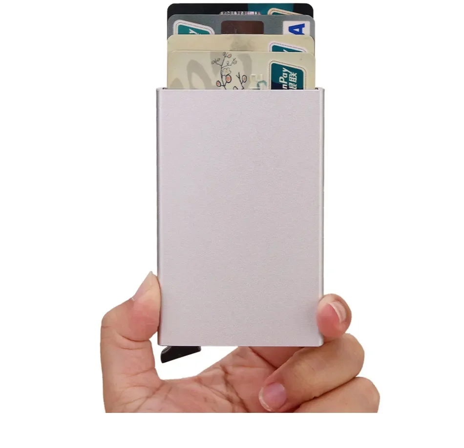 RFID Geschäfts-Kreditkartenhalter Metall Herren Damen Geldbörse Kleine Visitenkarten-Bankkartenhülle Dünnes Minimalistisches Portemonnaie für Männer – Detail 16