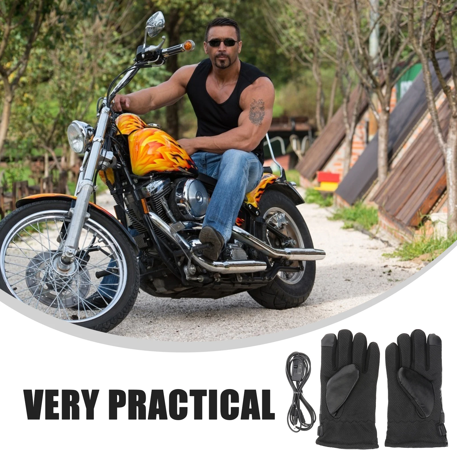 

Electric Heated Gloves for Men Women Ultraviolet Light Screen Motorcycle Riding Gloves Waterproof Safety Thermal Hand