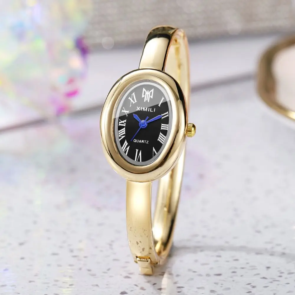 New Oval Dial Bracelet Watch Hidden Buckle Design Elegant Ladies Watch Gift Luxury Wristwatch for Women