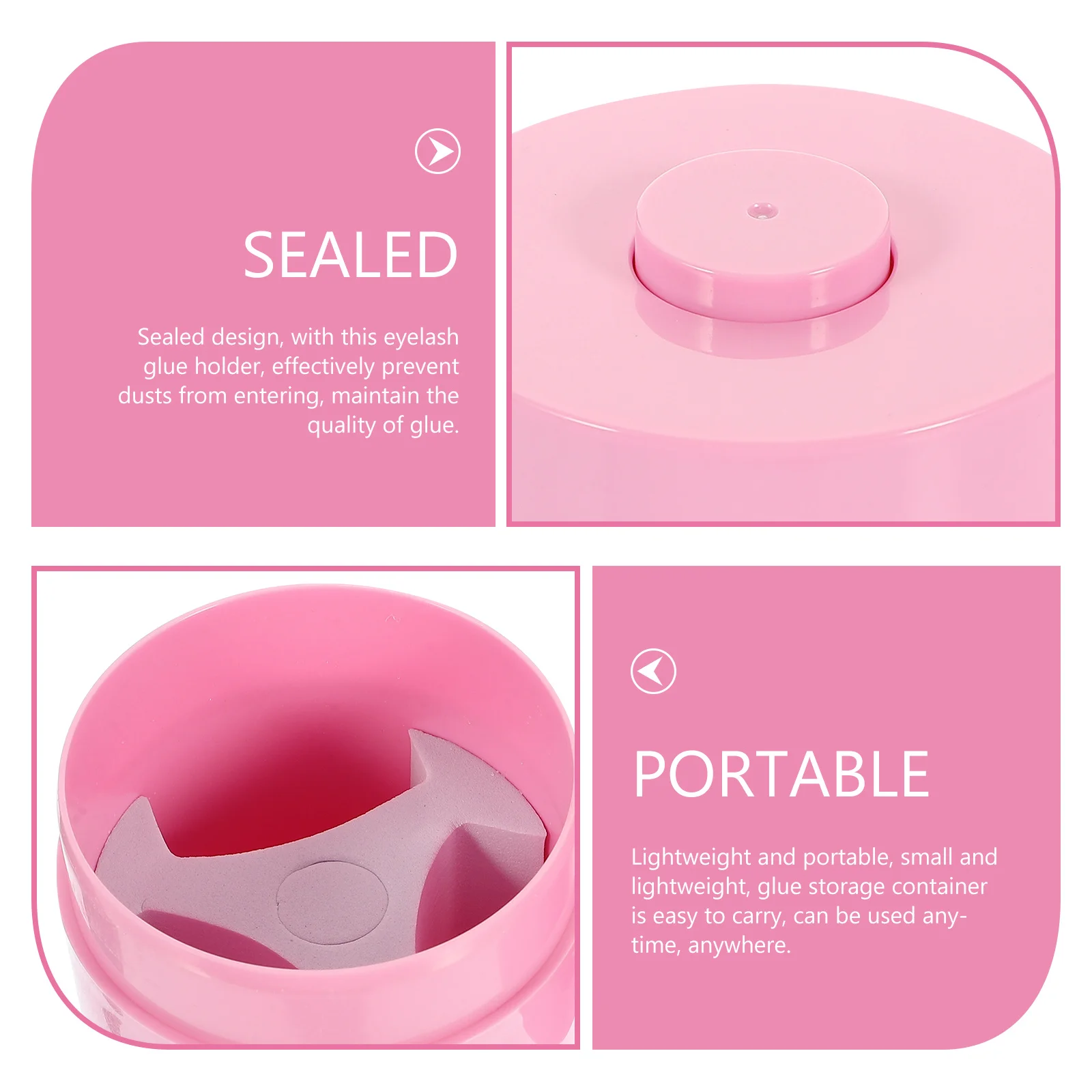 

Eyelash Glue Storage Container Sealed Dustproof Portable Lash Extension Holder Case Organizer For Eyelash Extensions Lash