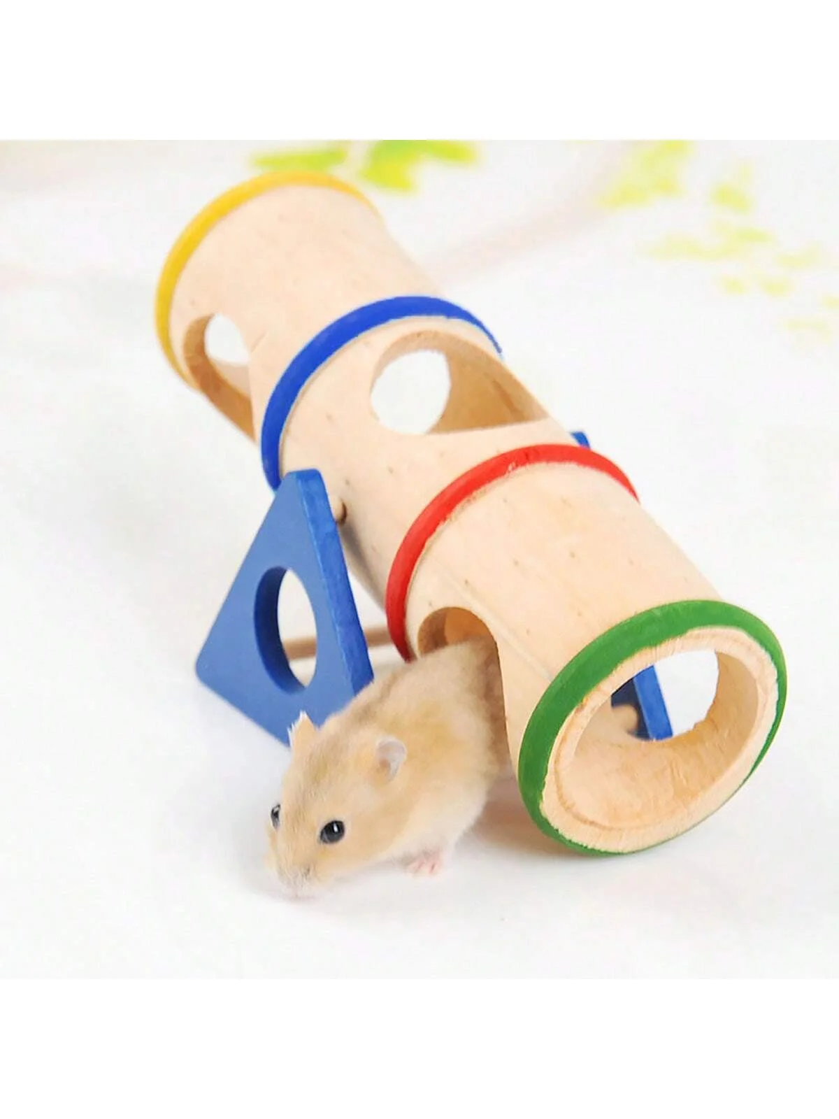 1pc-Pet toy hamster seesaw wooden squirrel seesaw bucket toy