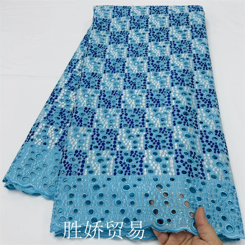 

2026 новейшая африканская хлопковая кружевная ткань с камнями, высокое качество, кружево с вышивкой, 100% хлопок, вуаль, кружево для свадебной вечеринки, шитье платья