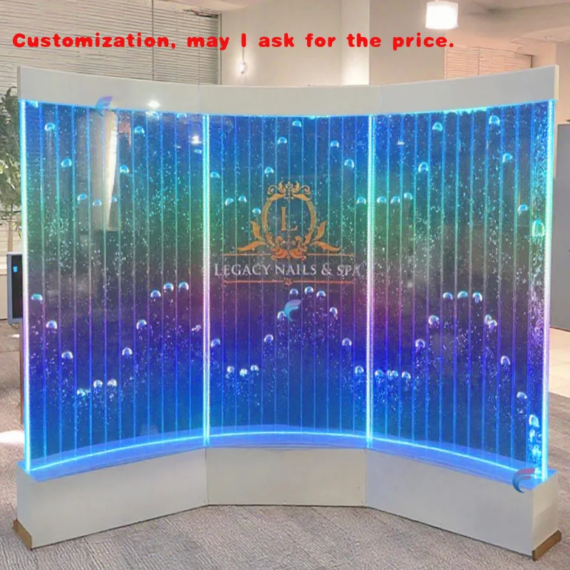 

Изготовленная на заказ изогнутая пузырьковая стеновая панель, акриловая перегородка для комнаты, RGB светодиодная пузырчатая стена