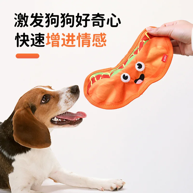 Cross-border dog toy, durable and chew-resistant, self-entertaining, relieves boredom, makes sounds, simulates a hamburger