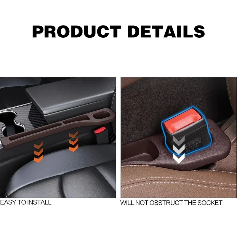2X Car Seat Gap Filler Between Seats Console Organizer Crevice Box Interior Decoration Auto Accessories For Tesla Model 3 Y S X - view 5