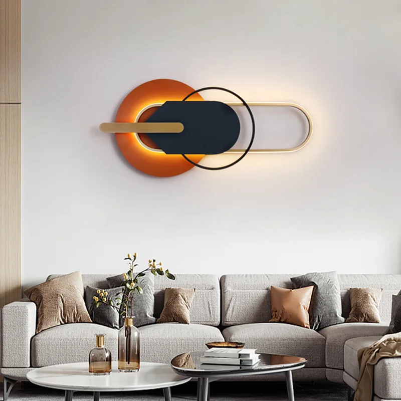 

Art Design LED Wall Lamp Painted Metal Foyer Bedroom Aisle Dinging room Wall Sconce Special Decoration Atmosphere Lighting