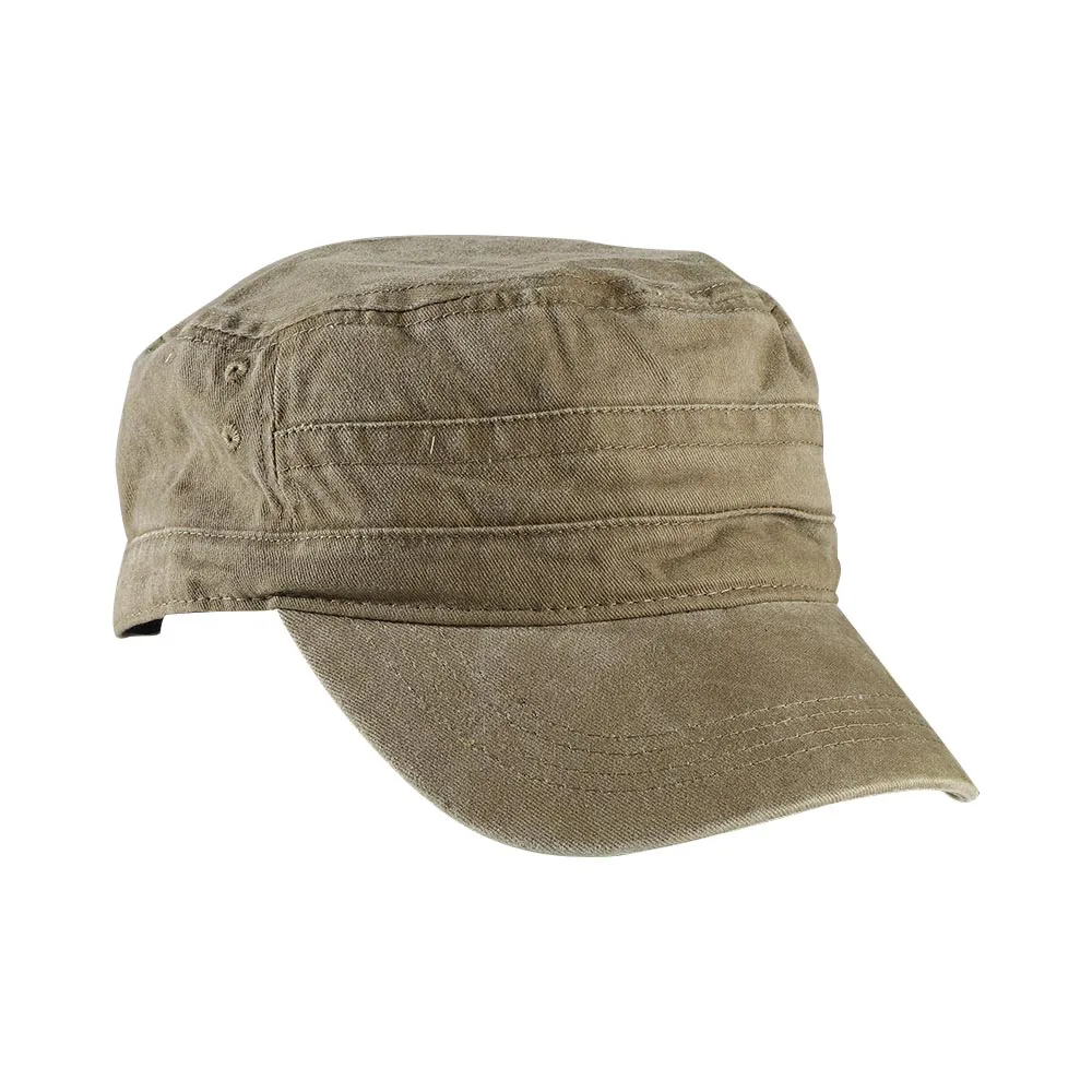 

Adjustable Solid Color Sun Flat Male Unisex Army Cap Men's Hat Polyester