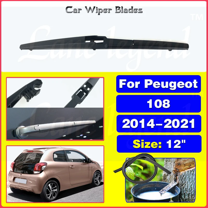 

Car Wiper Blade Rear Back Window Windscreen Windshield Wipers For Peugeot 108 2014-2021 2020 2019 2018 2017 Auto Accessories 12"