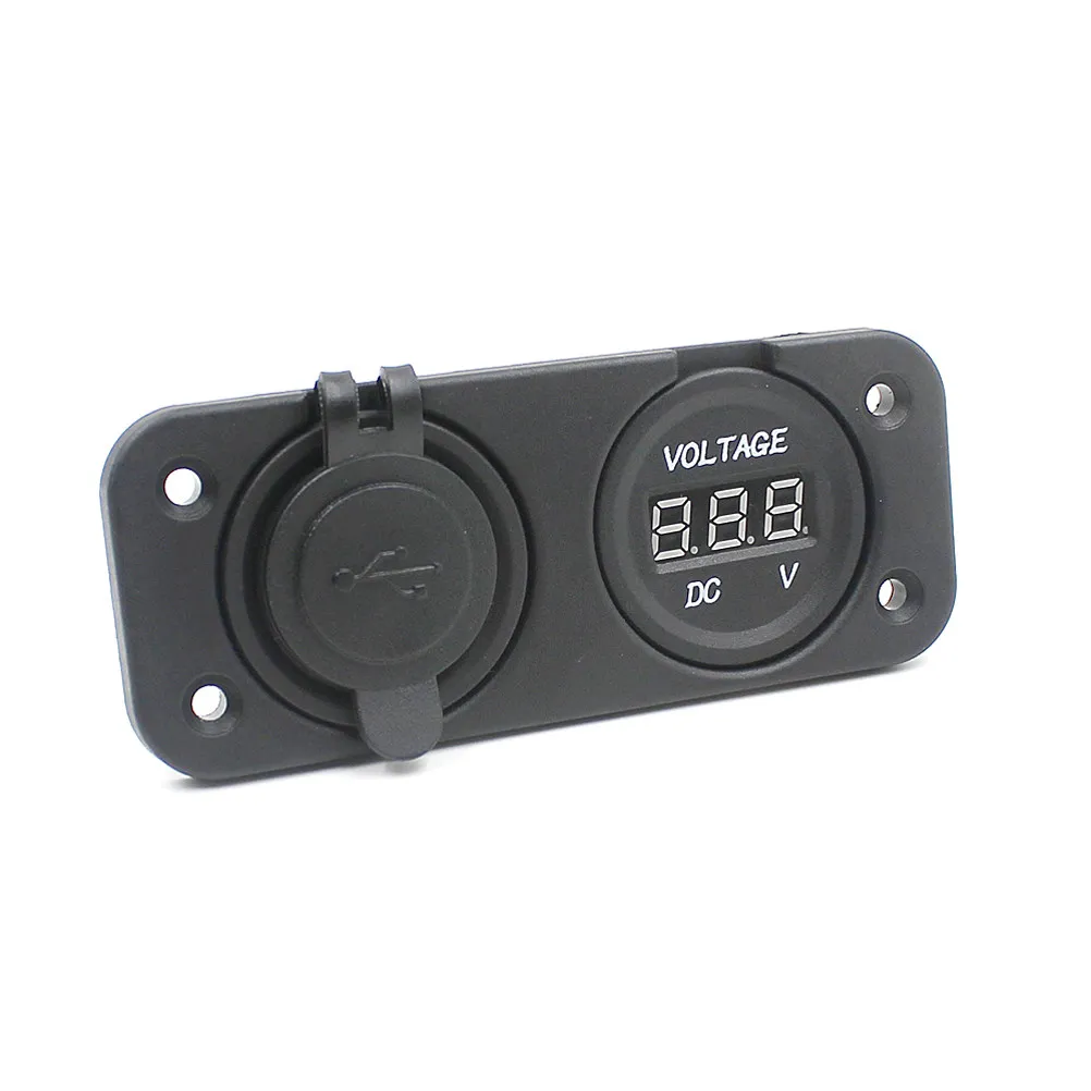 

Автомобильное зарядное устройство 2-в-1 с двумя USB-портами, 5В 3.1А, с цифровым вольтметром в реальном времени, мониторинг напряжения 6В-33В для автомобиля, лодки, трактора