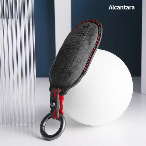 Замшевый автомобильный смарт-ключ, чехол для Tesla Model 3, 
