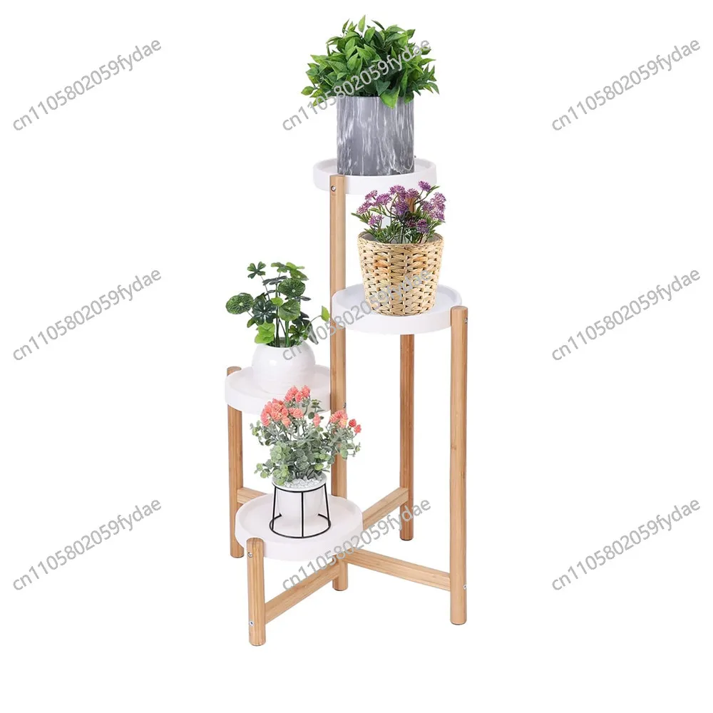 Corner Indoor Bamboo Plant Display Stand Tall Tall Flower Stand