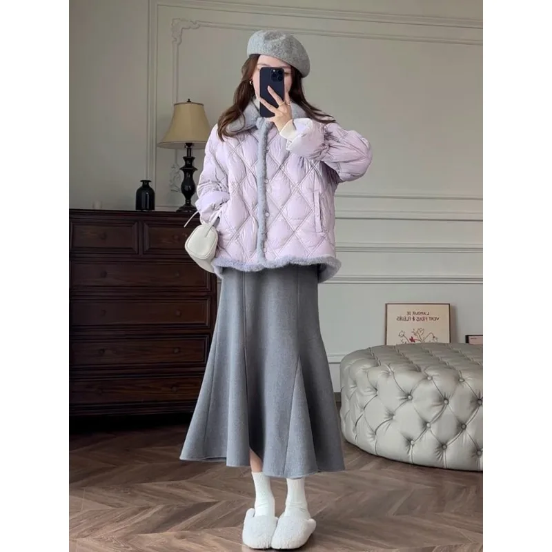 Women's Models Autumn Winter Tops Coat Cotton Clothes Lingerie Short Thickened Warm Simple Comfortable Loose Designed Versatile