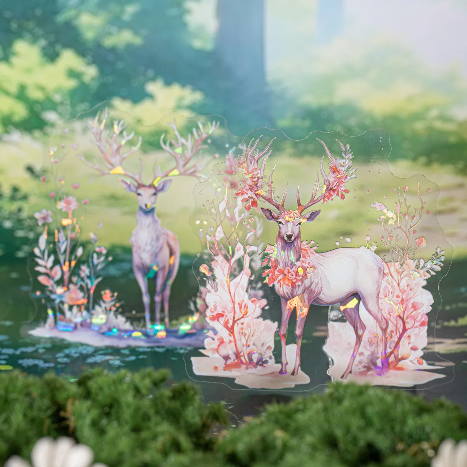 JIANWU الغزلان القرن الغابات سلسلة خمر الغزلان زهرة المناظر الطبيعية الحيوانات الأليفة ملصق الإبداعية DIY بها بنفسك مجلة المواد الكولاج القرطاسية #1