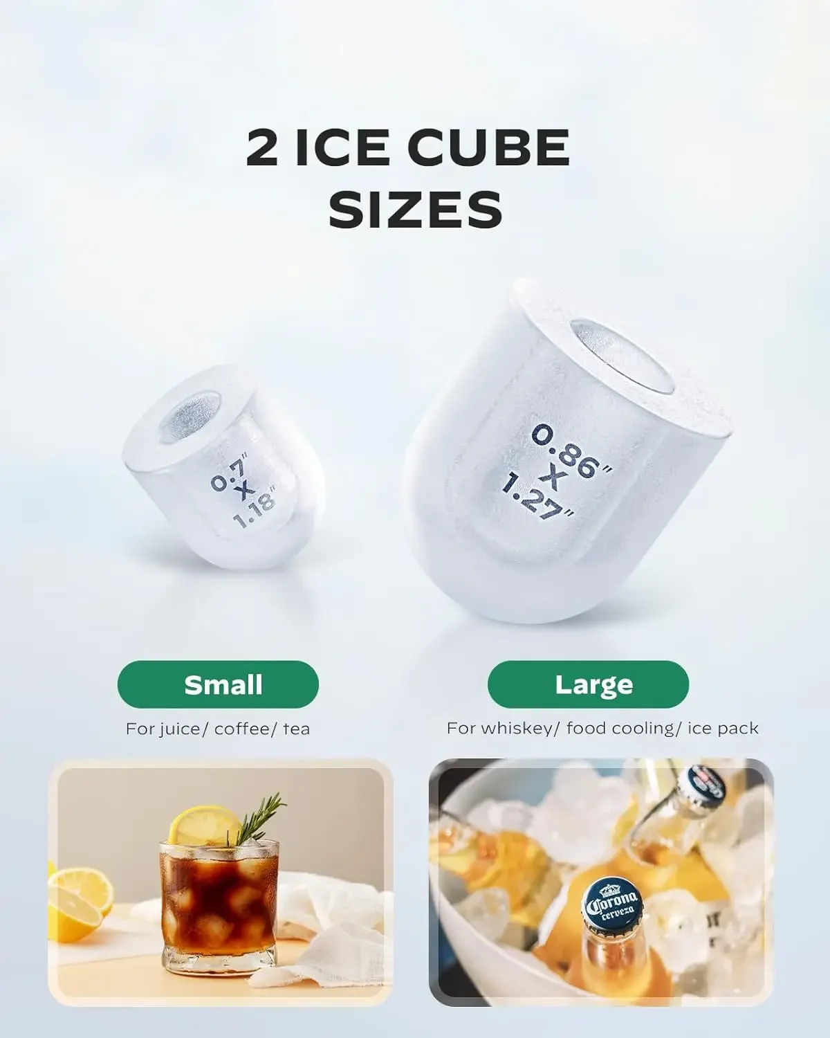 Countertop Ice Maker - 9 Cubes Ready in 6 Mins, 26lbs in 24Hrs,  Ice Machine with Self-Cleaning, 2 Sizes of  Ice for /Kitchen/Pa