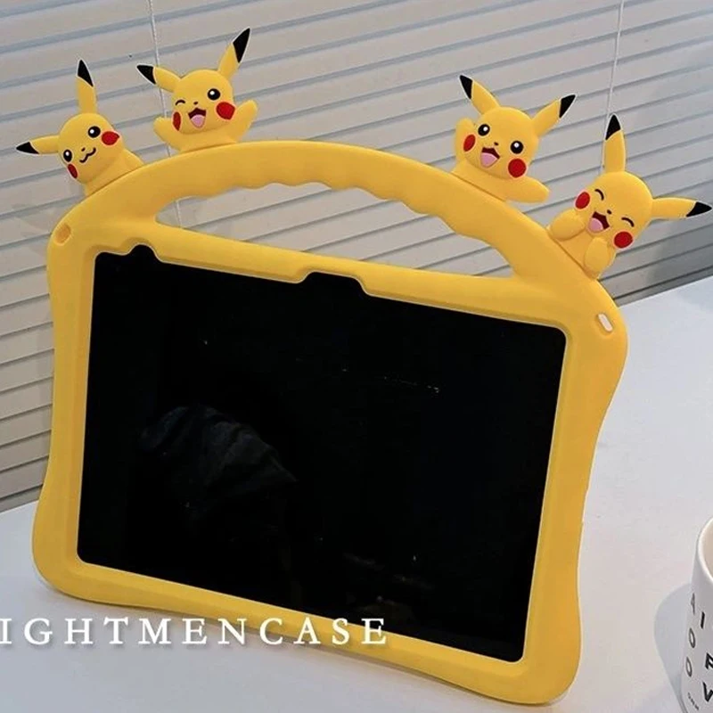 

Pikachu for IPad 9.7 7 8 9th 10.2 10th Gen Air 4 5 10.9 Pro 11 Inch Case Cartoon Handle Stand Shockproof Rugged Cover