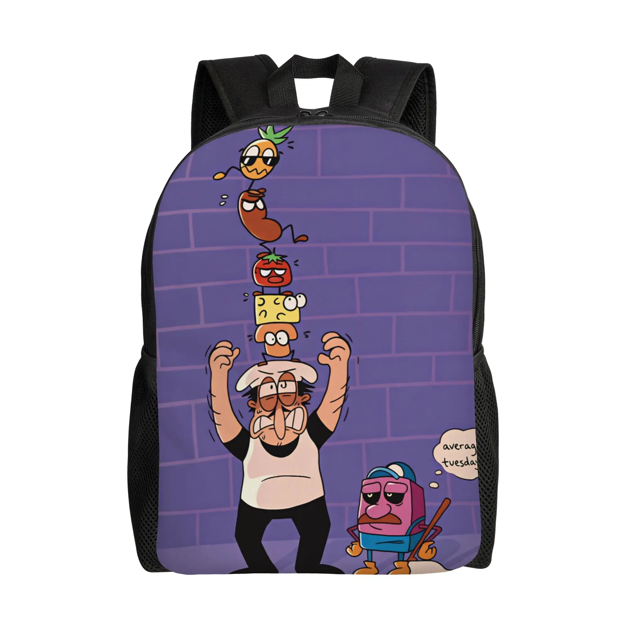 Pizza Towers Game  Backpack  University Backpacks Teen Design Soft High School Bags Casual Rucksack