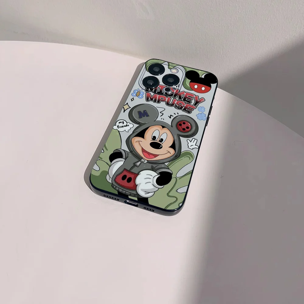 M-Mickey M-Minnie Phone Case For IPhone 16 15 14 13 Pro Max 11 12 Mini X Xs XR Se 2022 Black Silicone Cover