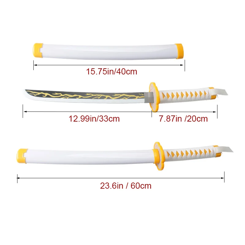 23,6 in/60 cm houten speelgoedzwaard cosplay rekwisieten originele anime-patronen Halloween- en kerstcadeaus