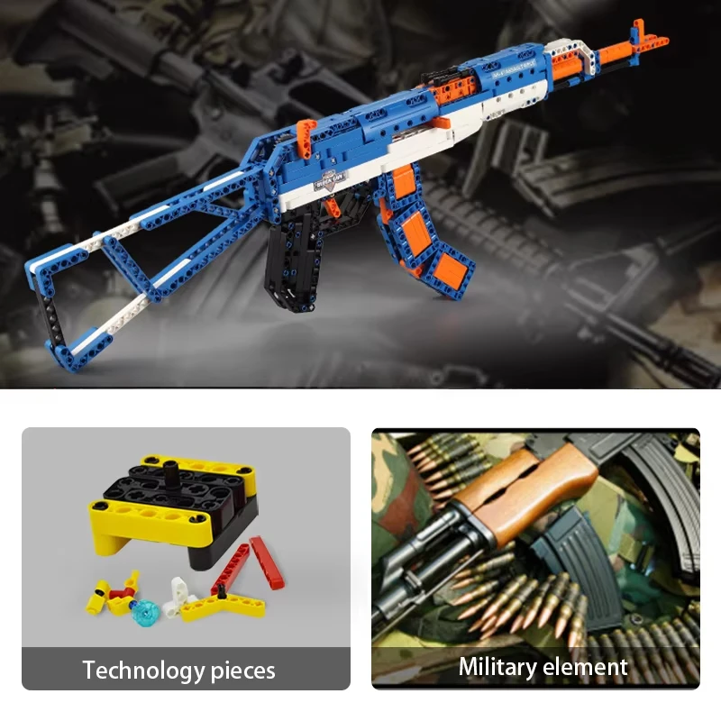 시티 테크니컬 폴리스 밀리터리 무기 자동 소총 블록 조립식 AK-47 소총 모델 브릭 장난감 어린이 크리스마스 선물