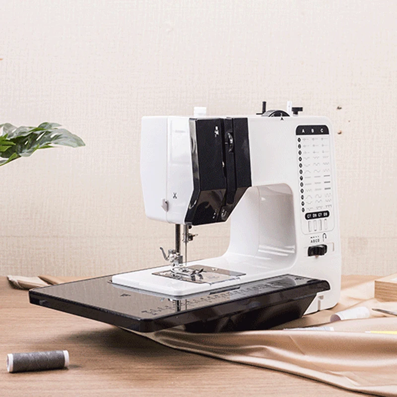 UFR-738 آلة الخياطة المحمولة مفيد صغير استبدال كوى القدم 40 غرز الاوفرلوك الحياكة بدء زر Electrec مع Ped