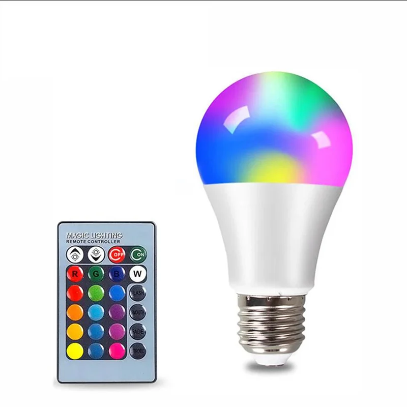 

E27 LED RGB Lamp Spotlight Bulb AC 85-265V Atmosphere light 5W 9W 15W IR Remote Control Led Bulb Smart Led RGBW Lamp Home Decor