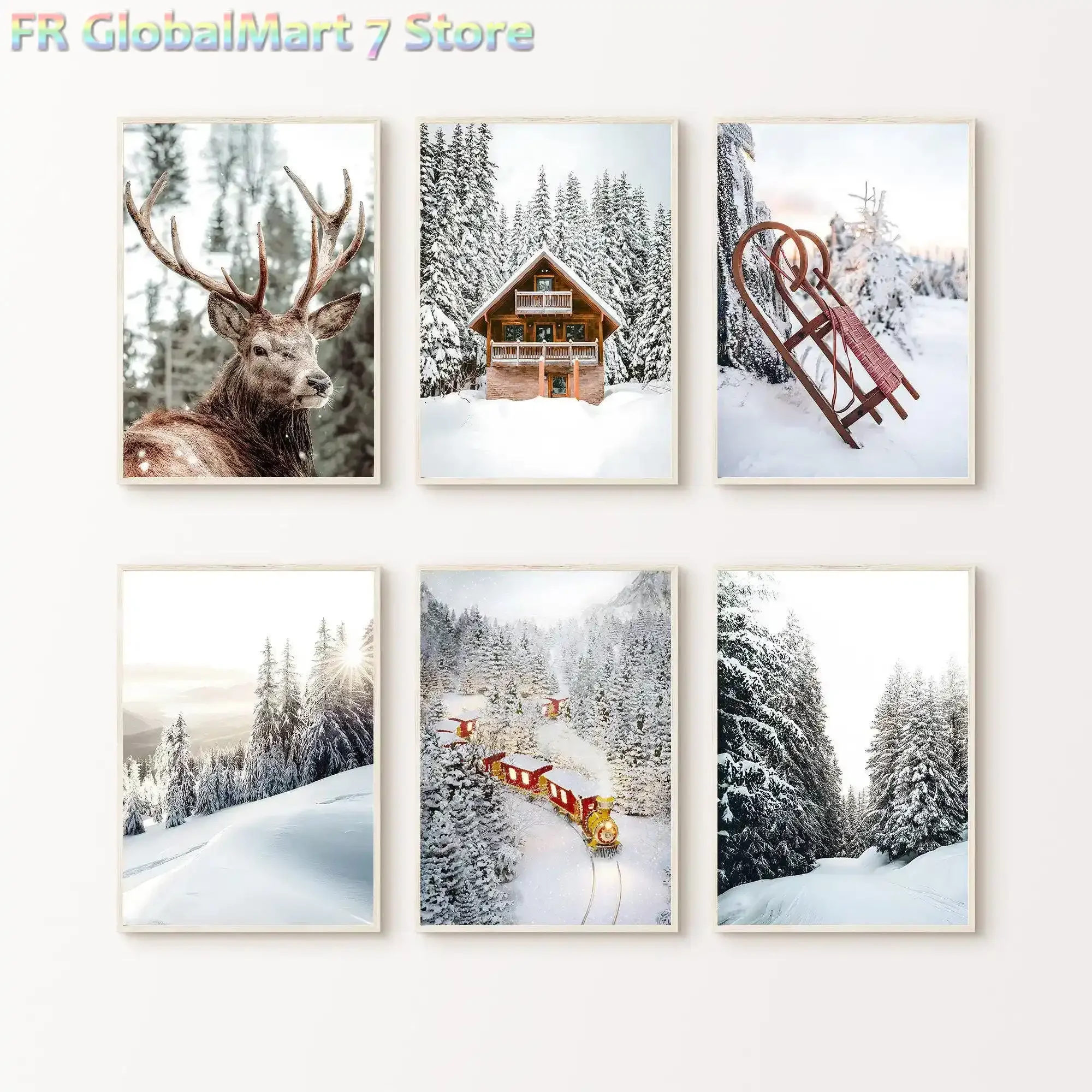 Winter Photography Printable Snowy Landscape Gallery Wall Art Snowy Nordic Forest  Pieces Wall Art Christmas Holidays Decor G