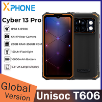 HOTWAV Cyber 13 Rugged Phone 8GB+128GB 6.6'' HD+ 10800mAh Battery Unisoc T606 Octa Core 64MP Android 14 4G NFC Smartphone