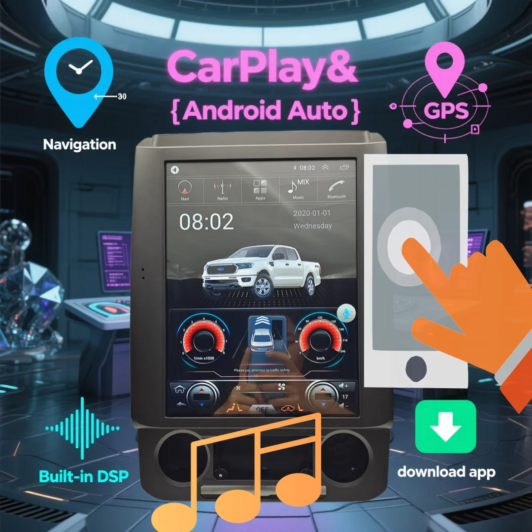 2025 جديد لفورد F150 2016-2021 مشغل وسائط متعددة أندرويد اللاسلكية CarPlay السيارات راديو السيارة شاشة تعمل باللمس الملاحة رئيس وحدة #2