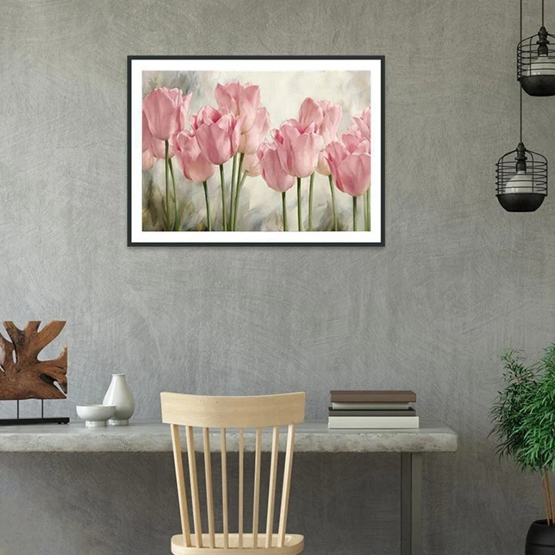 Paint With Diamond Embroidery Tulip Diamond Painting Full Round Picture Of Rhinestone Home Decor