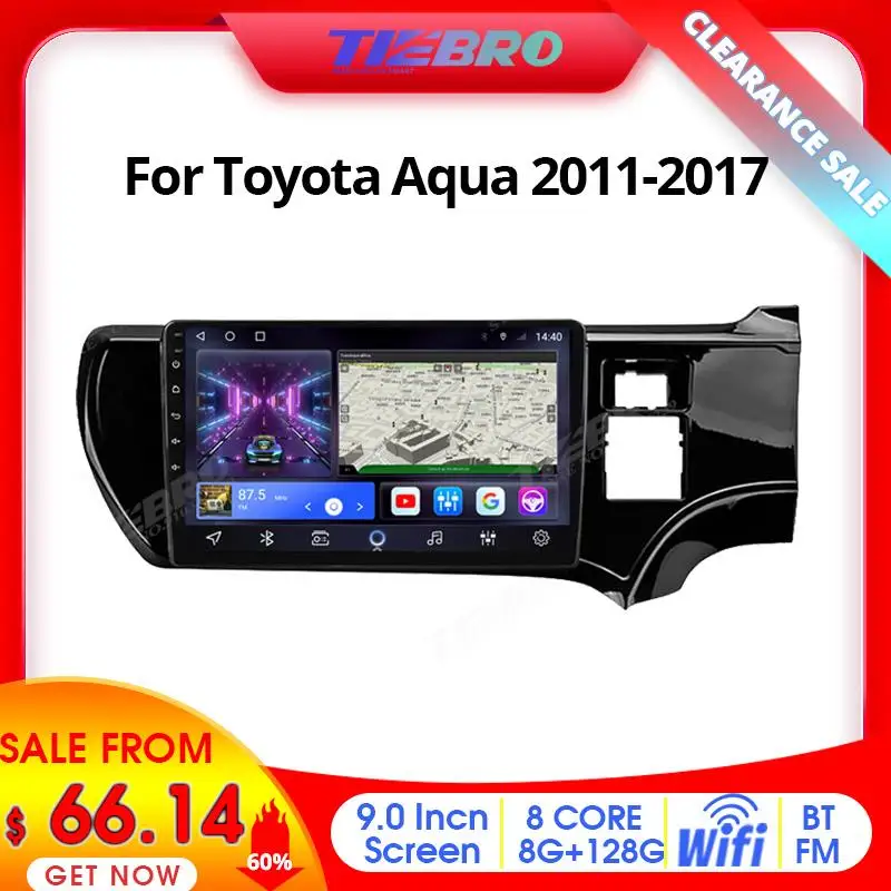 

Распродажа Tiebro 60% скидка Tiebro автомобильное радио для Toyota Aqua 2011-2017 2DIN Android 10 автомобильный стерео плеер GPS навигация