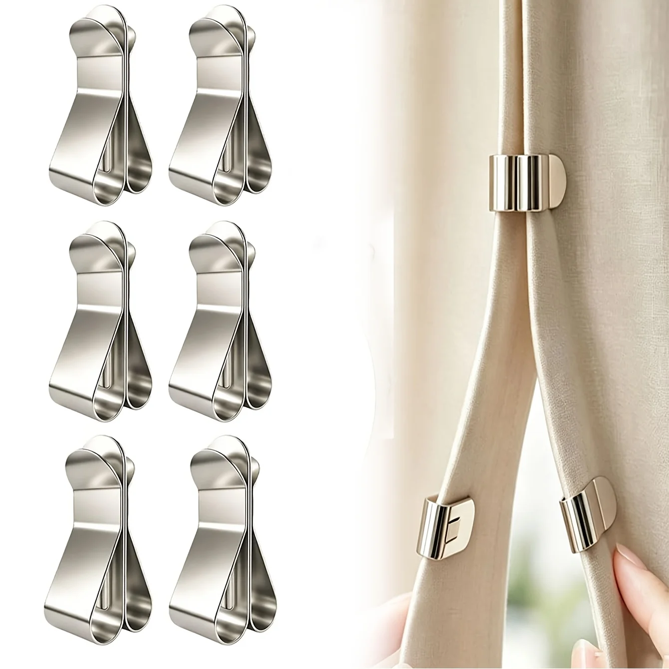Strong Magnetic Curtain Clips Stainless Steel Blackout Closure Fastener Prevent Light Gap For Bedroom Window Home Decoration