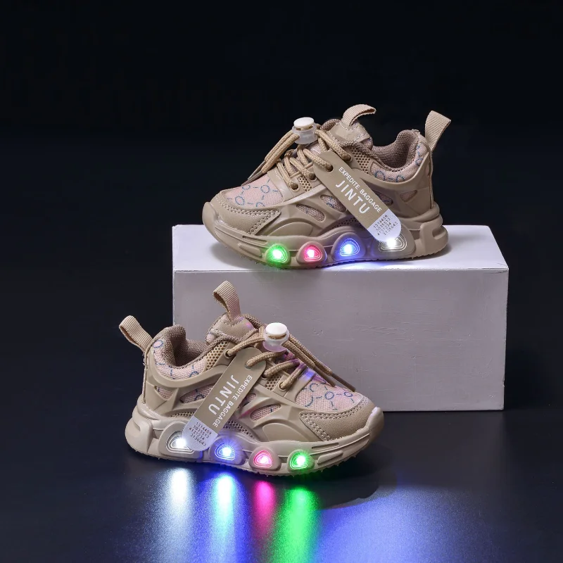 Scarpe per bambini Sneaker casual alla moda per ragazzo Scarpe per bambini per ragazza Scarpe luminose Scarpe per bambini leggere e traspiranti con