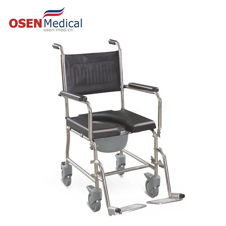 OSEN-RC2 Wheeled elderly nursing toilet commode chair