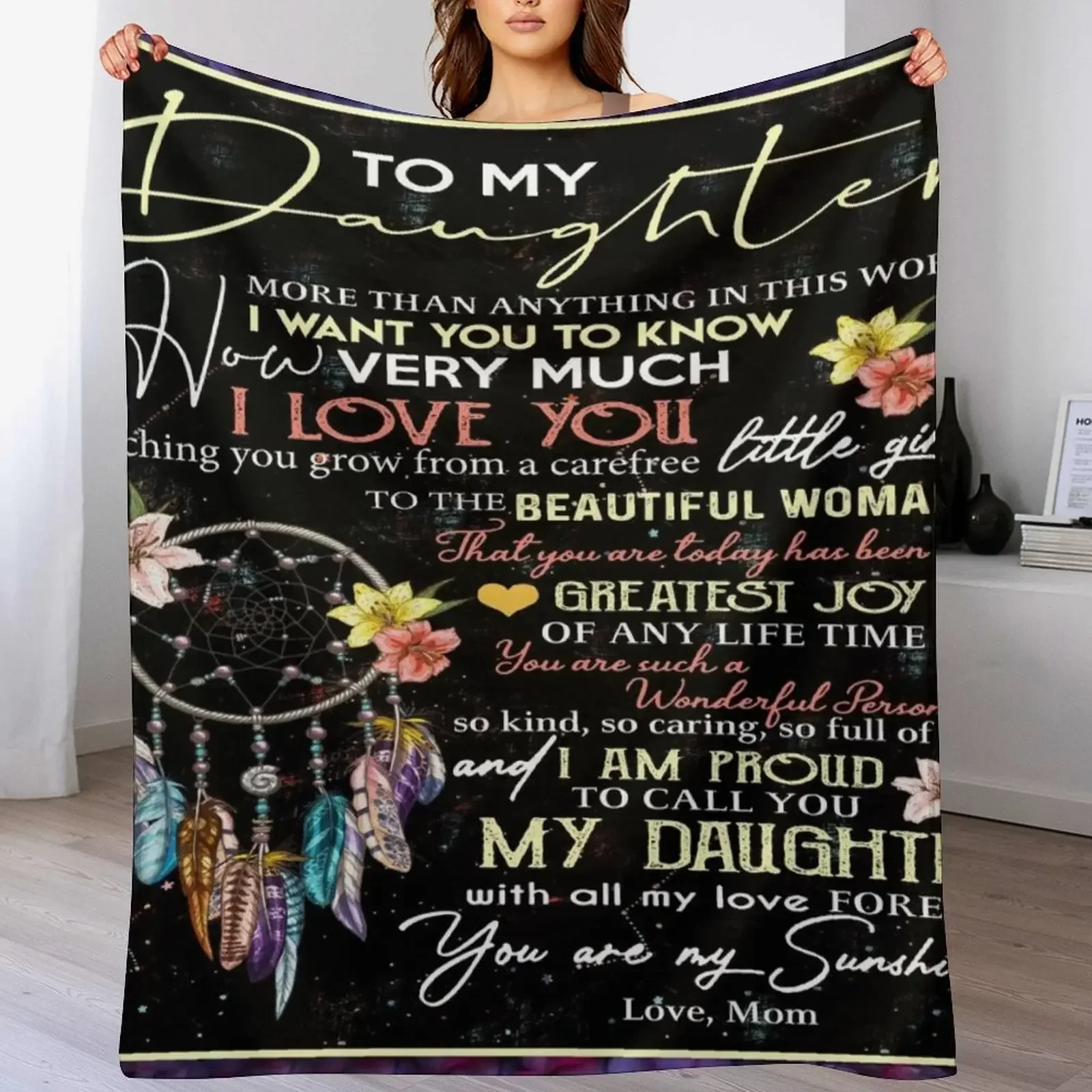 

To My Daughter More Than Anything In This World Quilt Blanket For Family Throw Blanket Toddler blanket girls