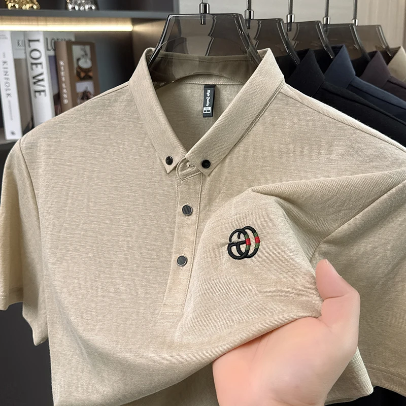 

Simplified Summer New Korean Version Men's Lapel Short Sleeved T-shirt Casual Versatile Men's Top Trendy Polo Shirt
