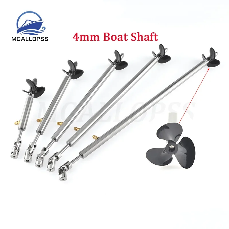 1set Include RC Boat Stainless steel 4mm Drive Shaft+Shaft Sleeve with Grease Nozzle+3 Blades Propeller+Prop Nut+Cardan Joint