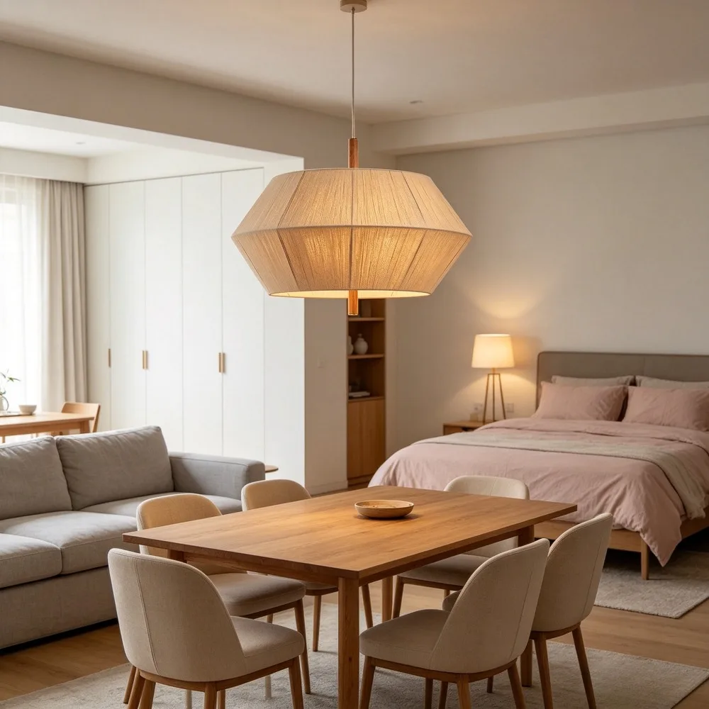 Japanese Wabi Sabi Cotton Thread Led Pendant Lights Lustre Dining Room Decor Home Chandelier Bedroom Restaurant Lamps Fixtures