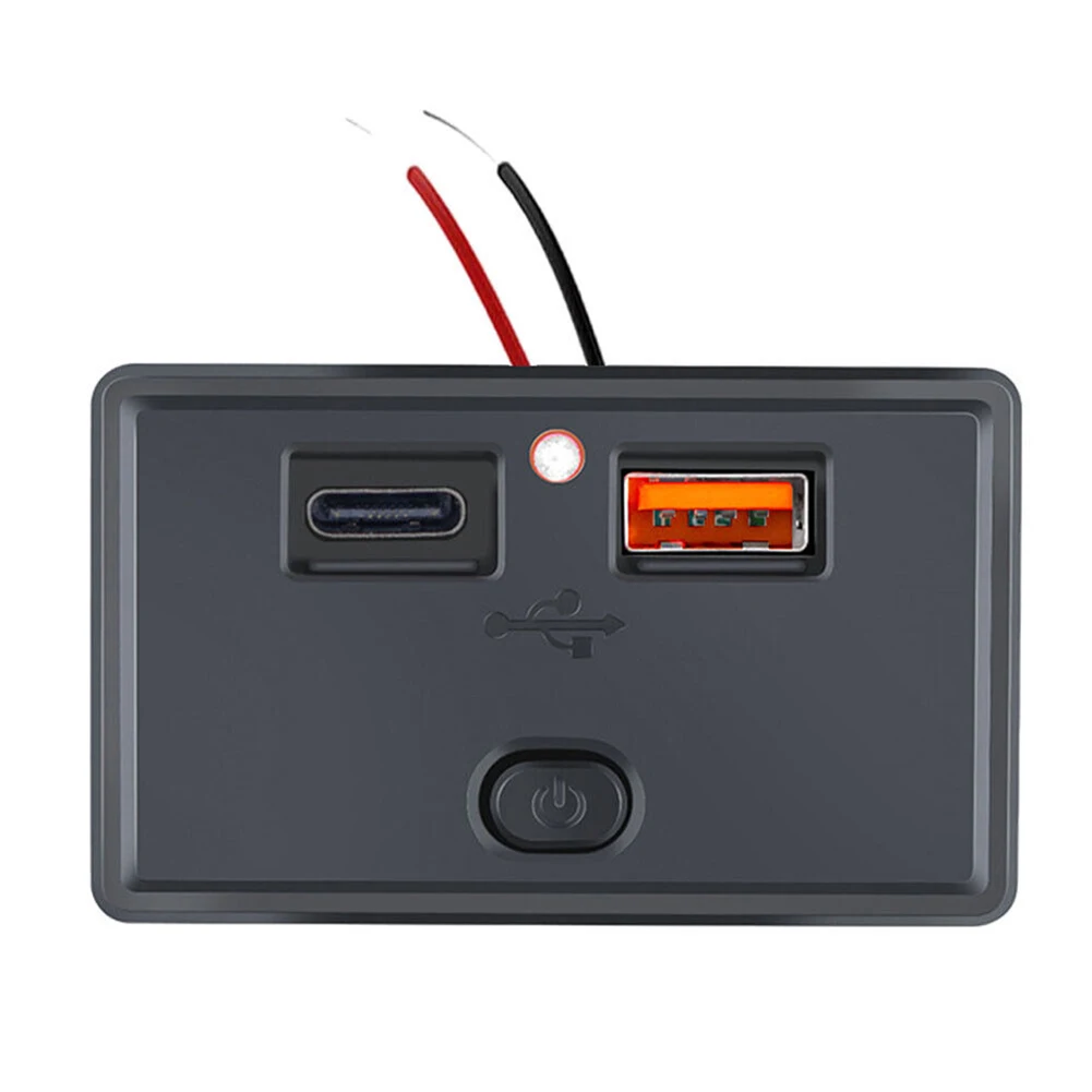 Fast Charger Dual USB PD QC30 Car Boat RV Charger Socket with Energy Saving Key Switch and Multiple Charging Protection