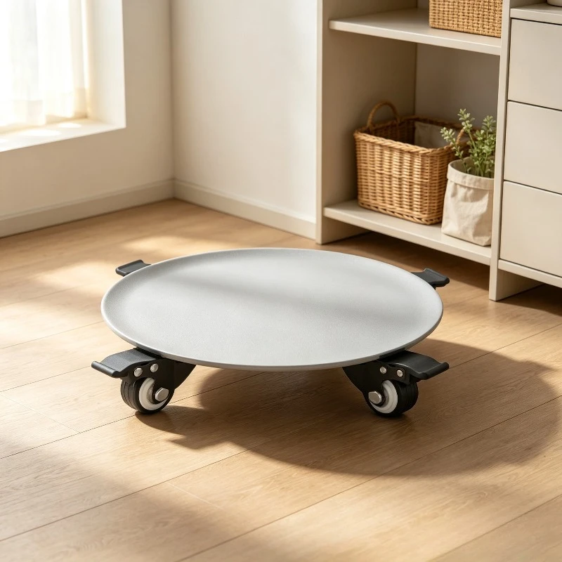 Thickened Stainless Steel Moving Dolly, Square Plant Pot Tray Stand with Swivel Casters for Heavy Appliance, Reinforced Base.