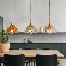 Glass Vintage Pendant Lights for Restaurant Kitchen Island Hanging Lamp Bedroom Bedside Hotel Ceiling Chandeliers Loft American