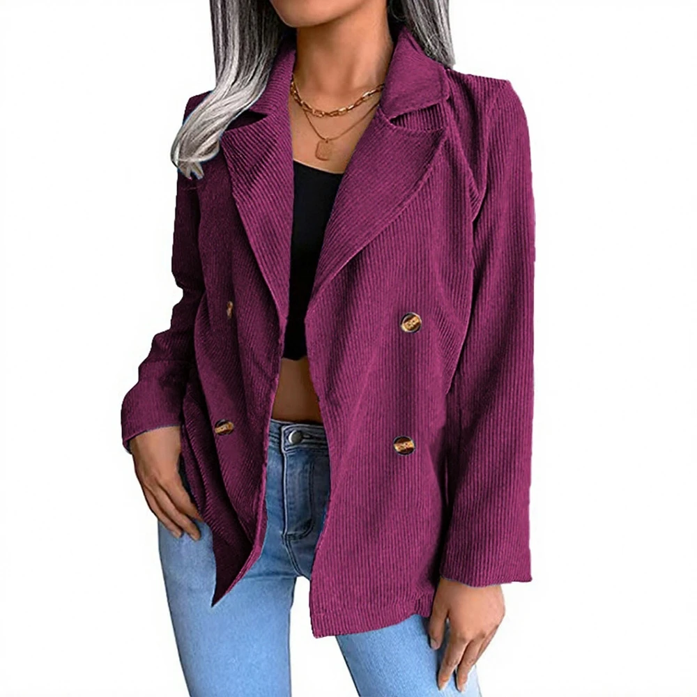 

Женская повседневная куртка на пуговицах с длинным рукавом и шалевым воротником, осенняя однотонная офисная женская куртка с резьбой