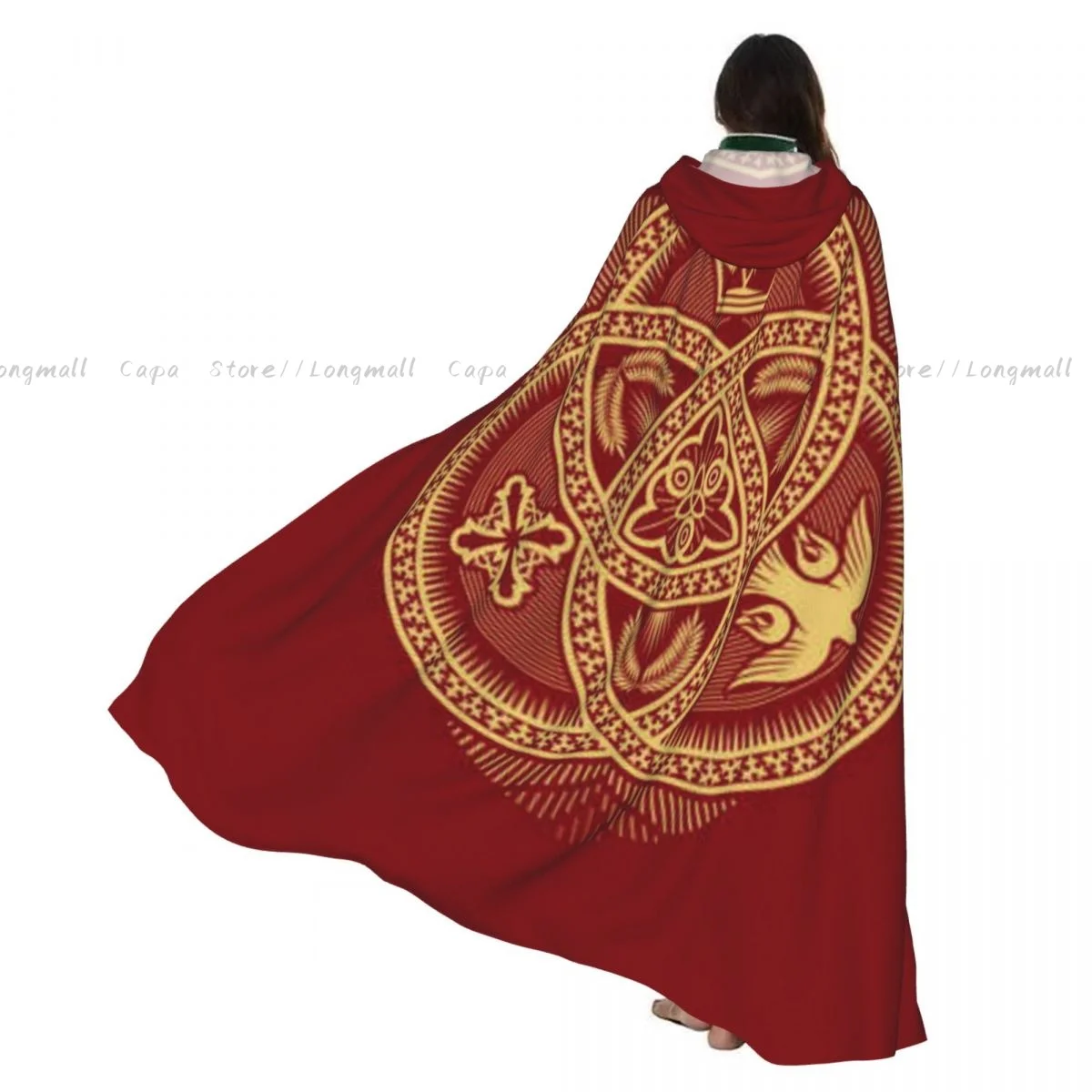 

Witch Cloak Christian Magnificent Seal Of The Holy Trinity God Halloween Cosplay Costume Unisex Adult Cloak Retro Ages Cape