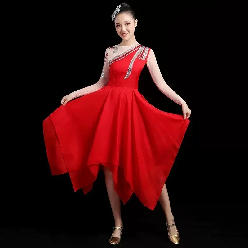 

TYV55The new modern square dance dress for female singing and dancing stage party group performance fashionL]]L25