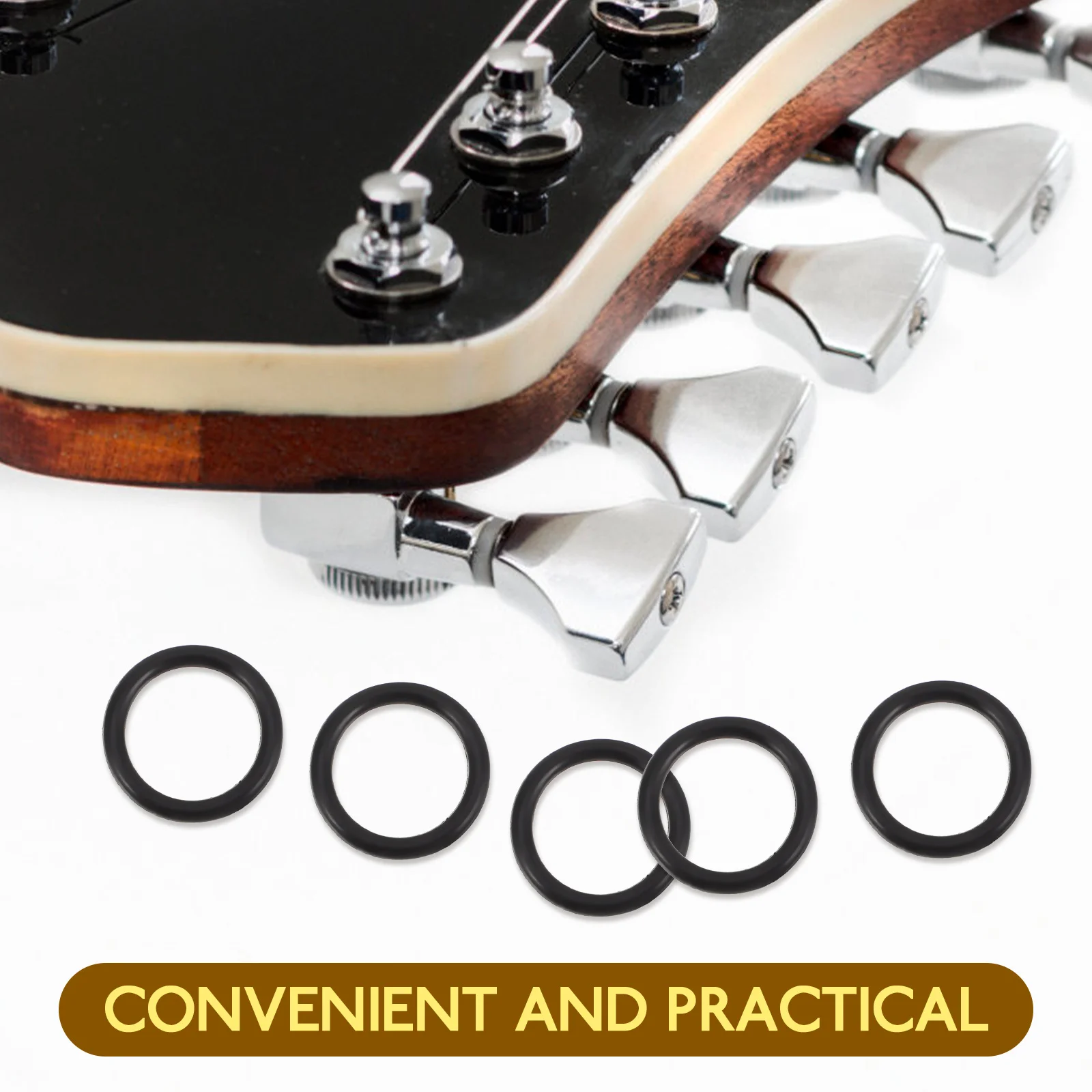 

100 Pcs Guitar Knob Accessories 12mm Shape Rings Instrument Supplies Simple Parts Seals Gaskets Rubber