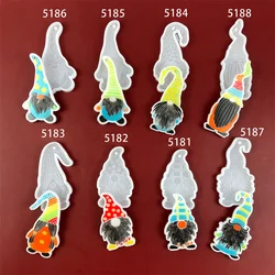 Christmas Dwarf Silicone Mold Xmas Tree Pendant Epoxy Resin Mold Handmade DIY Crafts Keychain Christmas Party Home Decoration