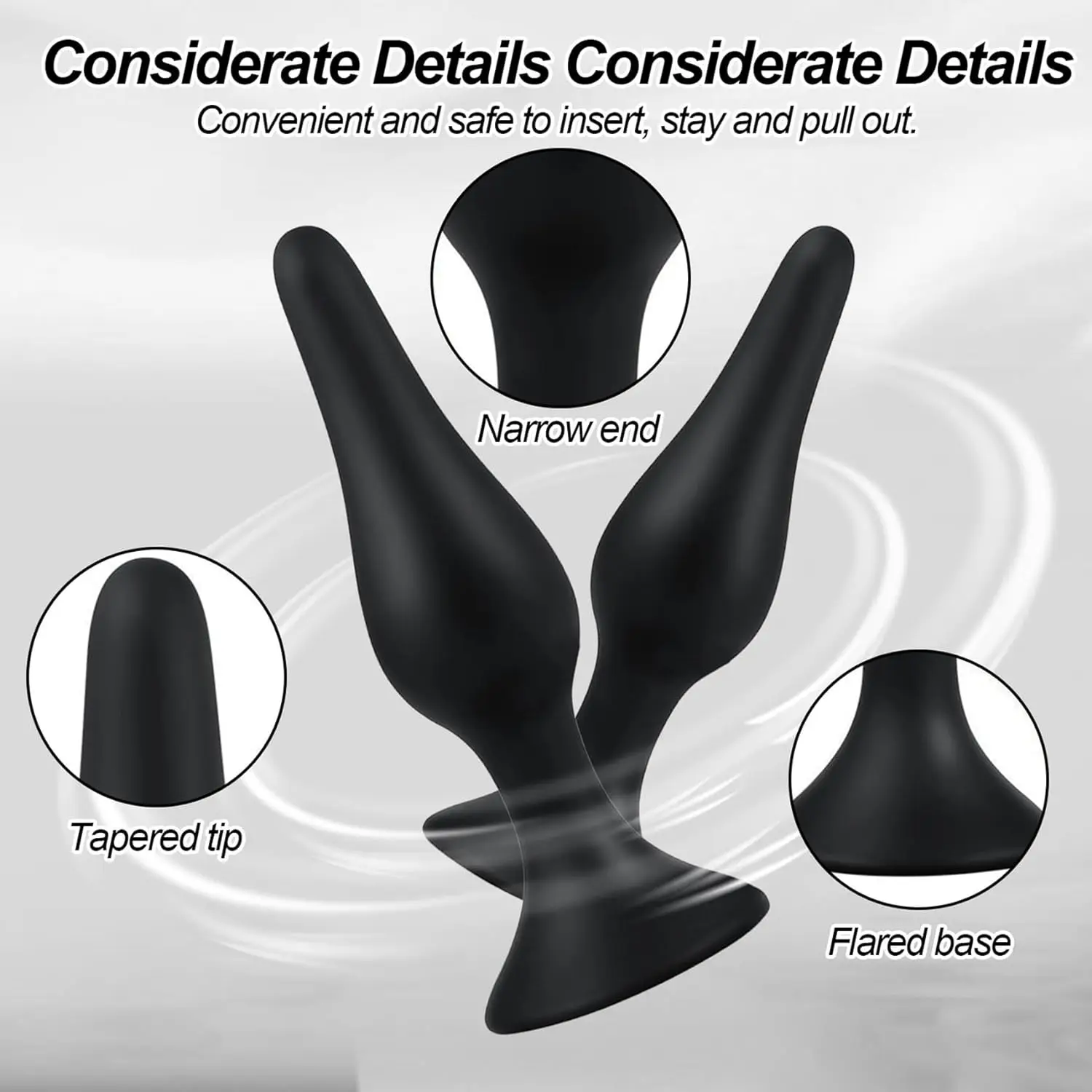 4 Piece Set Butt Plugs Trainer Silicone Anal Plugs Beginners Starter Set for Women and Men Soft Silicone Plugs Toys Trainer